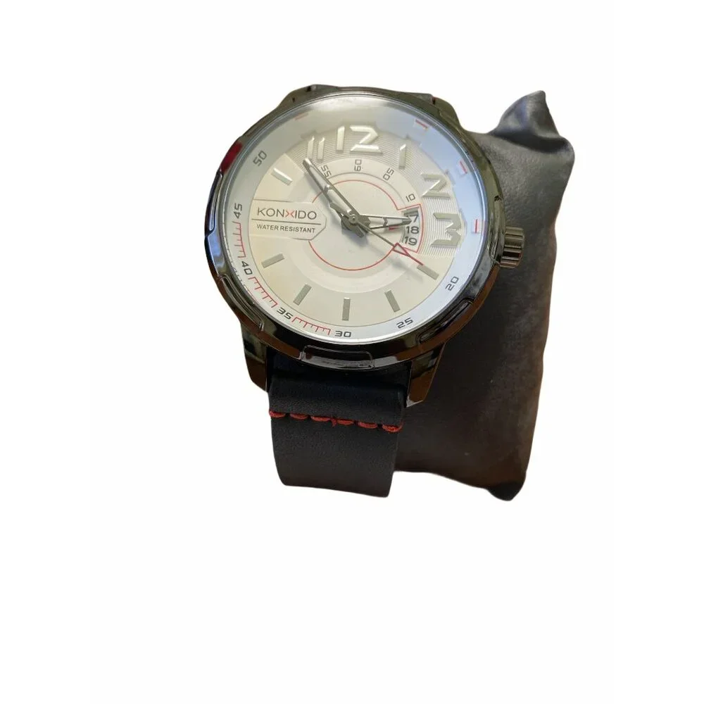 KONXIDO KX-6329 Mens Waterproof Watch With‎ Genuine Leather Band & Chronograph